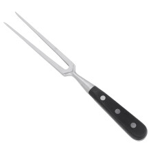 Meat Fork Stainless Steel Carving Fork with Wooden Handle for Kitchen Barbecue Serving Cooking Grilling Roasting Black