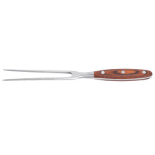 Meat Fork Stainless Steel Carving Fork with Wooden Handle for Kitchen Barbecue Serving Cooking Grilling Roasting Wood Color