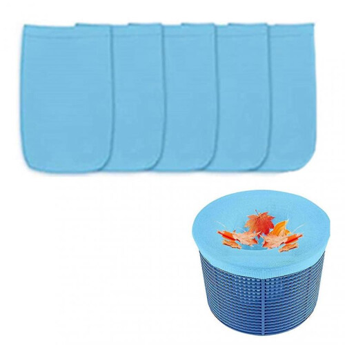 (5PCS, Blue) Pool Skimmer Basket Filter Socks Pool Elastic Fine Mesh Filter Socks for Most Pool Skimmer Baskets