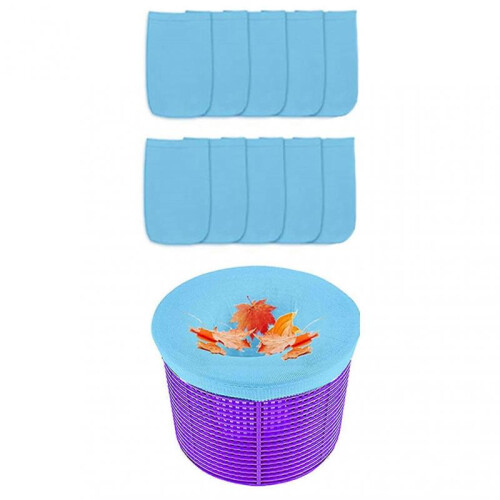 (10PCS,Blue)Pool Skimmer Basket Filter Socks Pool Elastic Fine Mesh Filter Socks for Most Pool Skimmer Baskets