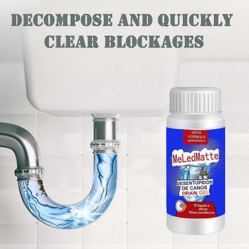 (2 Bottles) Meledmatte Powerful Pipe Dredging Agents Non-Irritating Sink Drains Cleaner for Multiple Pipes 2