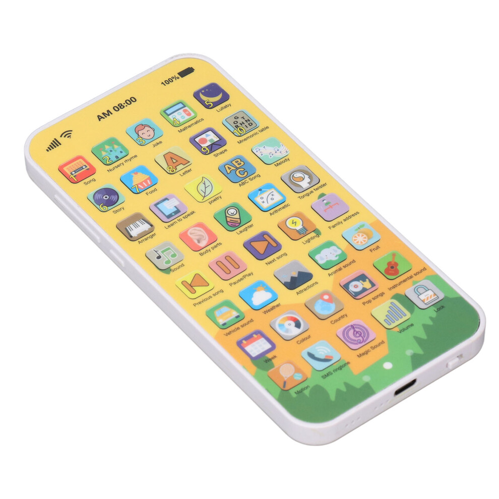 Touchscreen Early Education Phone 40 Buttons Multifunctional Rechargeable Simulated Baby Toy Phone Interactive Phone Toy for Children Deer