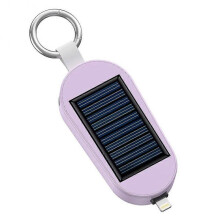 (Lighting, Lavender Purple) 4 in 1 Mini Power Phone Watch Banks with Keychains Carryable Retractable Plug Power Banks for Outdoor Camping