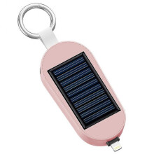 (Lighting, Sakura Pink) 4 in 1 Mini Power Phone Watch Banks with Keychains Carryable Retractable Plug Power Banks for Outdoor Camping