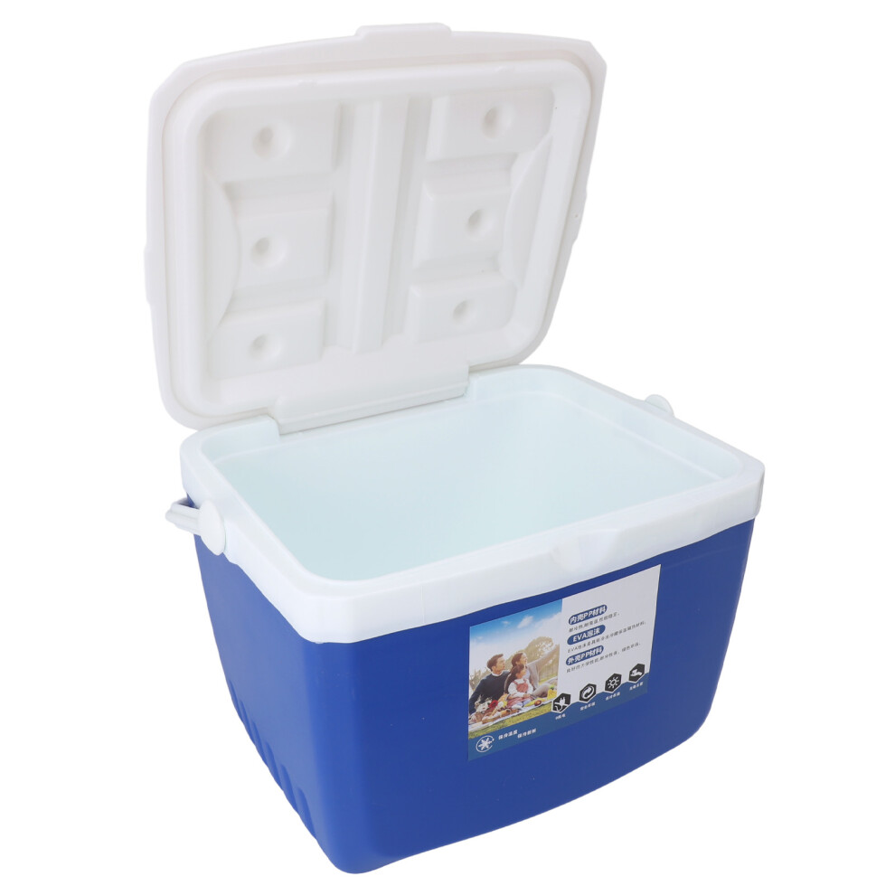 Insulated Portable Cooler Box 13L Leakproof Outdoor Cooler with Carry Handle for Picnics Grill Camping Fishing Blue