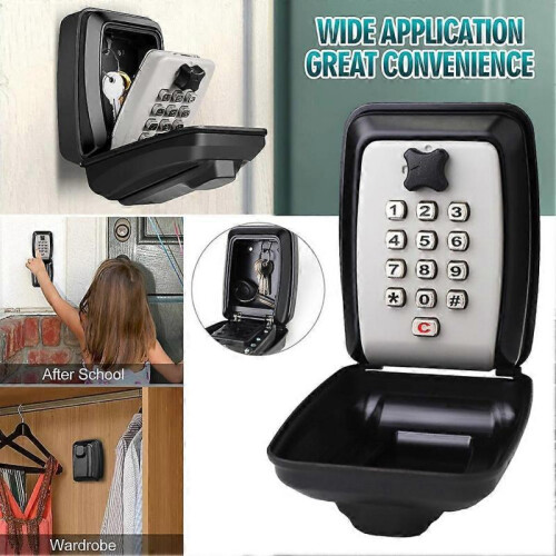 (Grey) Anti-theft Car Key Box 0-12 Digital-Code Safe Wall Mount Key Case for Outdoors 1