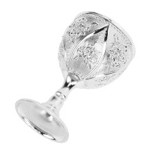 Rosenrelief-Weinglas aus Metall, 30 ml, 4,2  7 cm, Silber