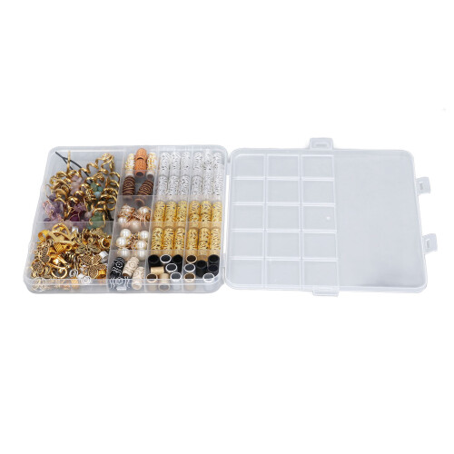 Kristall-Rhinestone-Dreadlock-Perle, 146 Stück, Legierung/ABS