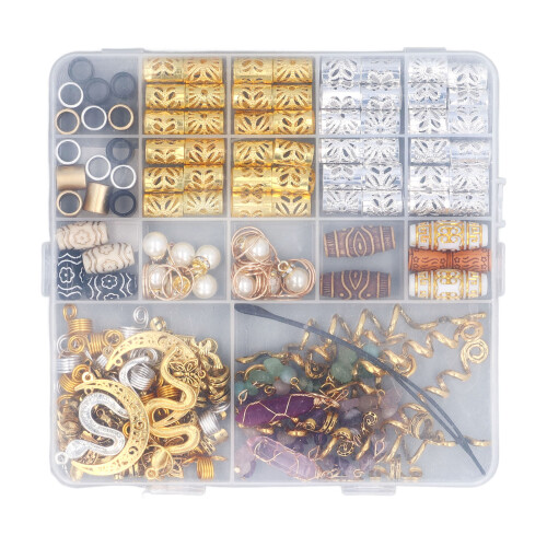 Kristall-Rhinestone-Dreadlock-Perle, 146 Stück, Legierung/ABS 2