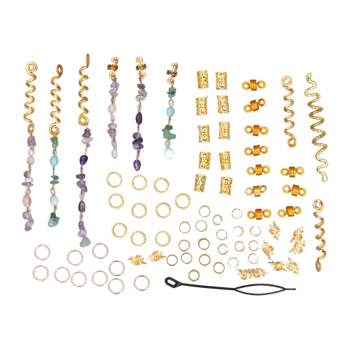 80 Stück Kristall-Rhinestone-Legierungs-Dreadlock-Set 2