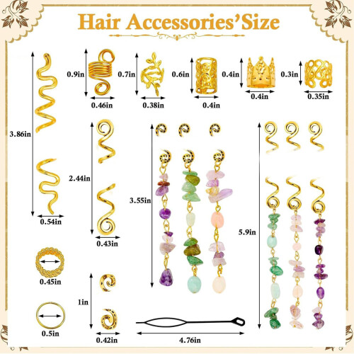 80 Stück Kristall-Rhinestone-Legierungs-Dreadlock-Set 1