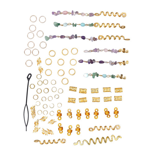 80 Stück Kristall-Rhinestone-Legierungs-Dreadlock-Set
