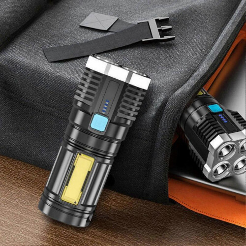 Portable Handheld Strong Light Flashlight Long Focus Range Wide Lighting Range Flashlight for Emergency Outdoor Hiking 1