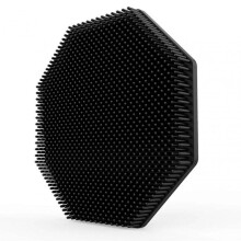 (Black) Exfoliating Body Scrub Brush Soft Portable Hair Scalp Massage Brush for Bathroom
