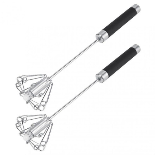 (2pcs)1/2pcs Semi-Automatic Rotatable Egg Whisk Ergonomical Time-Saving Food Mixer for Baking