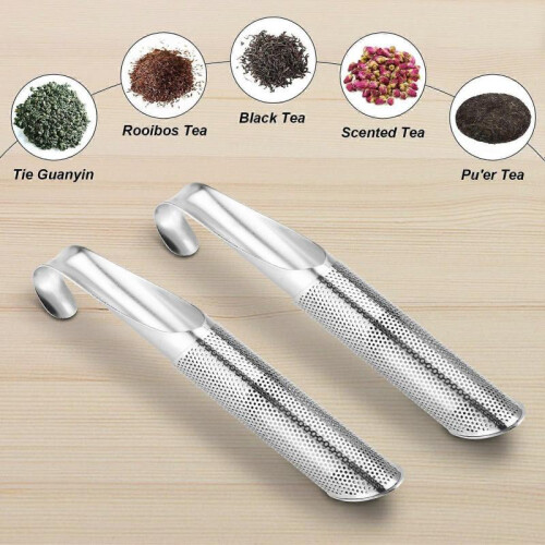 2pcs Stainless Steel Tea Diffuser Fine Mesh Tea Infuser with Handle Design for Home Office Mug Fancy Filter 1