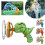 (Red) Handheld Dinosaur Bubble Machine for Kid Battery Powered Bubble Maker for Boys Girls 2