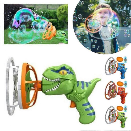 (Red) Handheld Dinosaur Bubble Machine for Kid Battery Powered Bubble Maker for Boys Girls 1