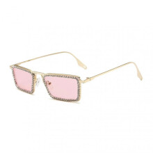 (Gold Powder) Vintage Rectangle Sunglasses Restore Real Color Wear-resistant Glasses for Outdoors