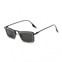 (Black Gray) Vintage Rectangle Sunglasses Restore Real Color Wear-resistant Glasses for Outdoors