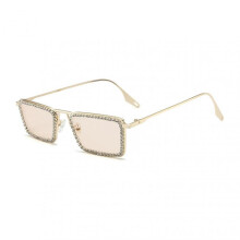 (Gold Light Tea) Vintage Rectangle Sunglasses Restore Real Color Wear-resistant Glasses for Outdoors