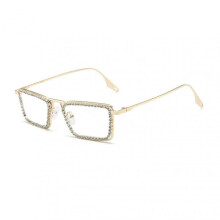 (Golden White) Vintage Rectangle Sunglasses Restore Real Color Wear-resistant Glasses for Outdoors