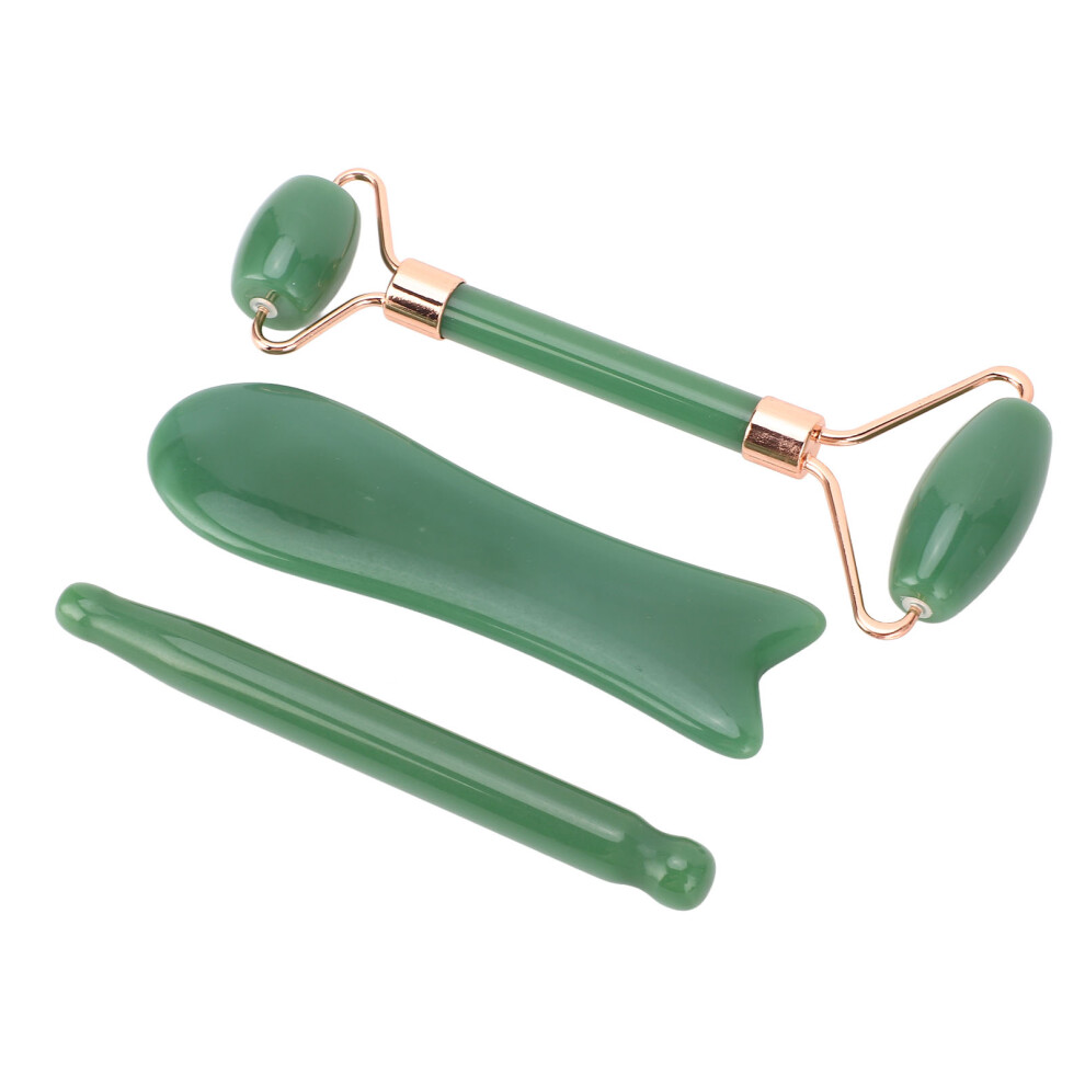 Jadestone Roller Massage Gua Sha Set Facial Manual Double Heads Jadestone Roller Massage Scraping Set Jadestone Roller Massage Stick Set fo