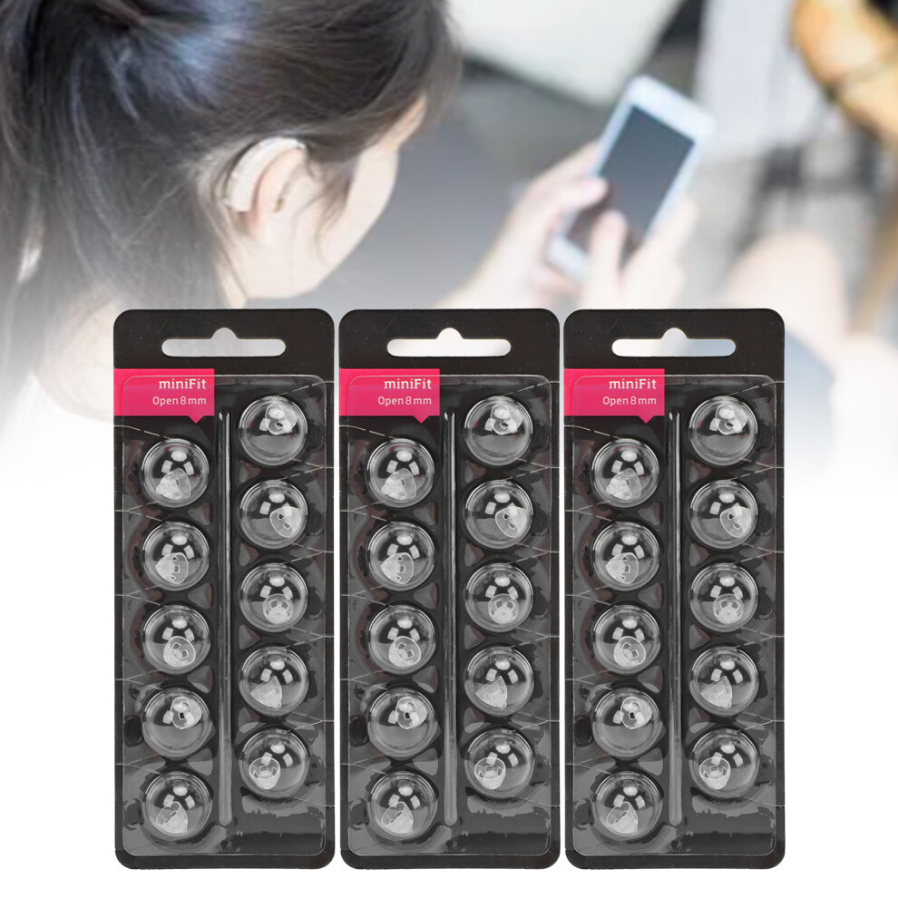Black 30Pcs Sound Aid Domes Open Fit Sound Aid Domes Open Fit Sound Amplifier Tips For Minifit 8Mm/0.31In
