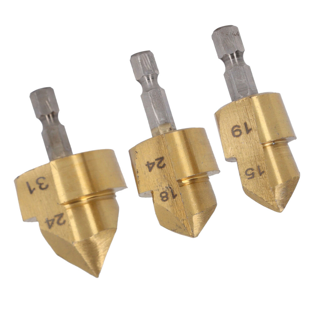 3 Pcs Set Ppr Lifting Drill Bit 1/4 Inch Hex Shank Water Pipe Expansion Drill Puncher Hole Opener Expander 4641313505651