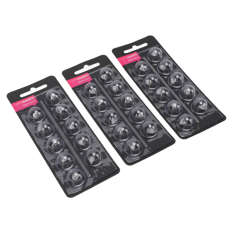 30pcs Sound Aids Replacement Domes for MiniFit Double Vent Single Layer Anti Static Silicone Open Domes PES A02 6mm