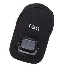 Solar Fan Hat with Wide Brim Soft Fan Blades Summer UV Protection USB Charging Baseball Cap with Solar Fan for Beach Garden Sports Black