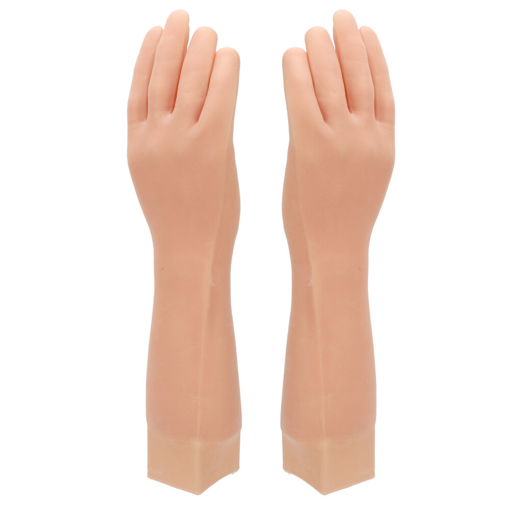 Silicone Moisturizing Gloves Lengthened Elastic Washable Hydrating Hand Mask for Dry Cracked Skin Skin Color