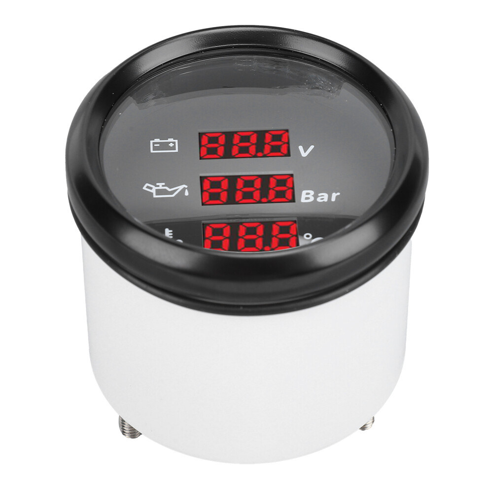52Mm Voltage Oil Pressure Water Temp Gauge Backlight Waterproof Digital Water Temp Oil Pressure Voltmeter For Boat Yacht Rv 9 To 32Vdc Red 9371313508301