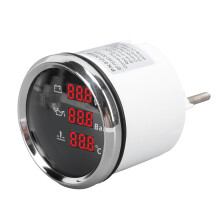 52mm Digital Wasser Temperatur Öl Druck Voltmeter für Boot Yacht Wohnmobil, Rote Hintergrundbeleuchtung