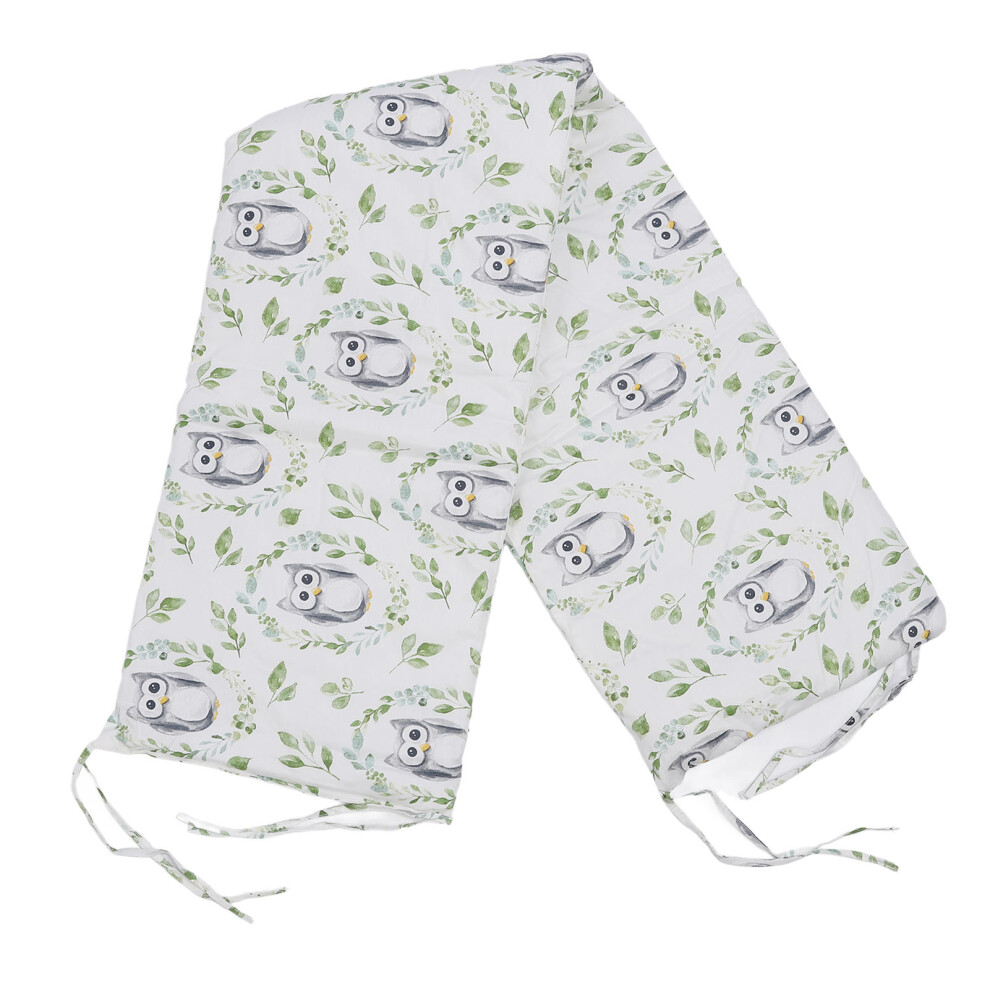 Baby Cot Bumper Safety Protector Removable Bed Borders Collision Resistant Cushion for All Seasons Garland Owl Pattern