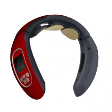 (Red)Electric Neck Massager with Remote Control Multi-purpose Soft Relaxation Massager for Muscle Pain Relief