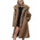 (XL,grey)Women's Long Lapel Faux Fur Coat 1