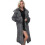 (XL,grey)Women's Long Lapel Faux Fur Coat 2