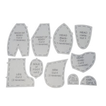Memory Bear Vorlagen-Lineal-Set – 15-Zoll-Acryl