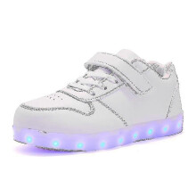 (34, White) Kids Shoes Boys Led Light Up Shoes Childrens Sports Running Shoes