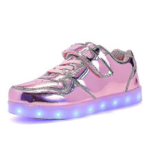 (34, Pink) Kids Shoes Boys Led Light Up Shoes Childrens Sports Running Shoes