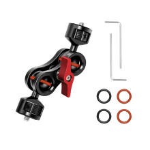 Flexible Magic Articulating Arm with Dual Ballhead Camera Monitor Mount Bracket Aluminum Alloy Dual 1/4 Inch Screws 360 Rotatable for Fie