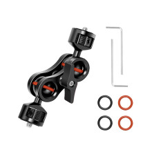 Flexible Magic Articulating Arm with Dual Ballhead Camera Monitor Mount Bracket Aluminum Alloy Dual 1/4 Inch Screws 360 Rotatable for Fie