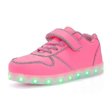 (29, LightPink) Kids Shoes Boys Led Light Up Shoes Childrens Sports Running Shoes