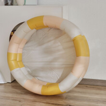 Inflatable Kids Ball Pool Round Shaped Multifunctional Safety Fence PVC Leak Proof Swimming Pool for Indoor Outdoor Yellow