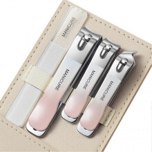 (Powder) 4-piece Nail Clippers High Hardness Incisive Nail Sissors for Daily Use