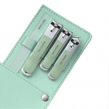 (Fresh Green) 4-piece Nail Clippers High Hardness Incisive Nail Sissors for Daily Use