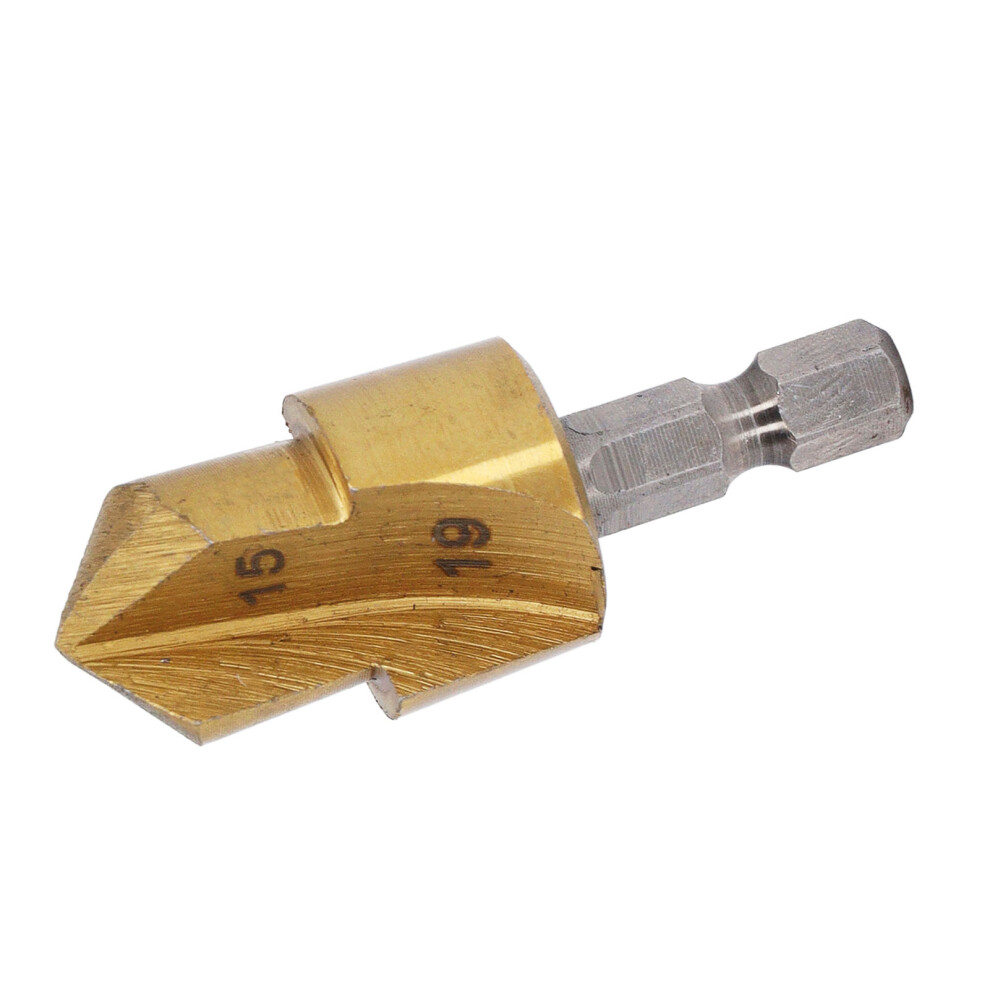 Ppr Lifting Drill Bit 15Â19Mm 1/4 Inch Hex Shank Ti Coated High Carbon Steel Water Pipe Expansion Drill Puncher 8461313513625