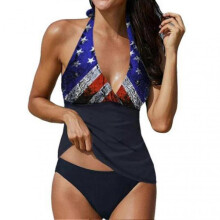 (3XL,American Flag)Women 2 Piece Bathing Suits American Flag Pattern Bathing Suit for Women Ladies Girls Female