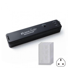 (UK plug and 10 bags) Strong Suction Food Vacuum Sealer Machine Household Food Fresh-Keeping Sealing Machine for Veggie Seafood